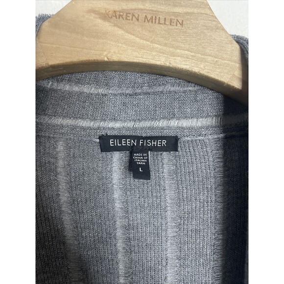 Eileen Fisher Women’s Cardigan Sweater Open Front Draping Viscose Blend Sz Large - Picture 2 of 9